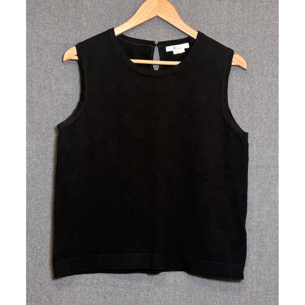 Boden Womens Black Cotton Blend Sleeveless Knit Sweater Tank Top Large K0019